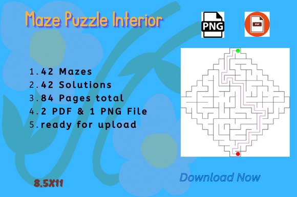 Diamond Maze Activity Book Interior for Amazon KDP