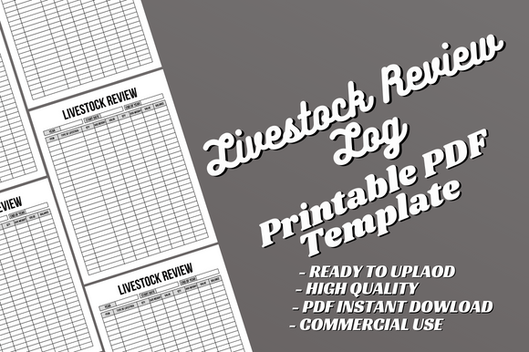 Livestock Review Log: A Complete Canva Template Solution