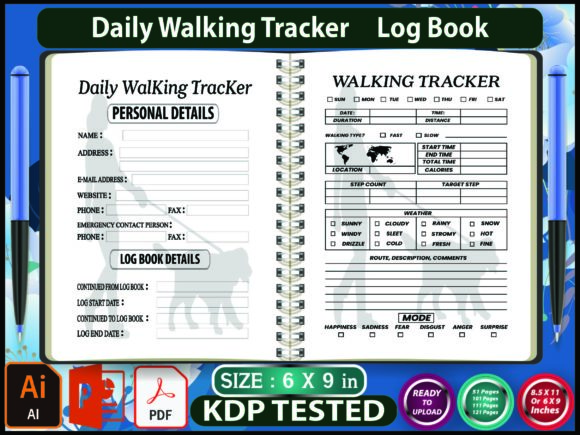 The Comprehensive Walking Tracker Log Book for KDP Publishing