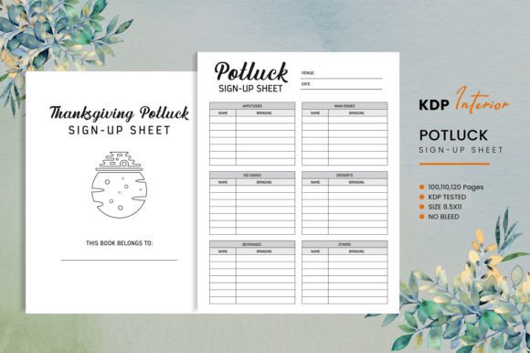 Your Thanksgiving Potluck Planner: A Ready-to-Use KDP Interior